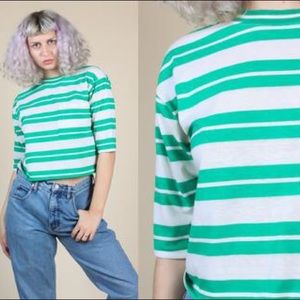 Vintage Cropped Turquoise T-Shirt